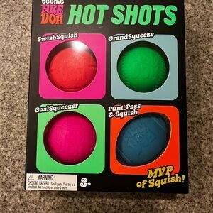 Teenie Nee Doh Hot Shots Squish Toy Set - Red, Green, Pink, Blue